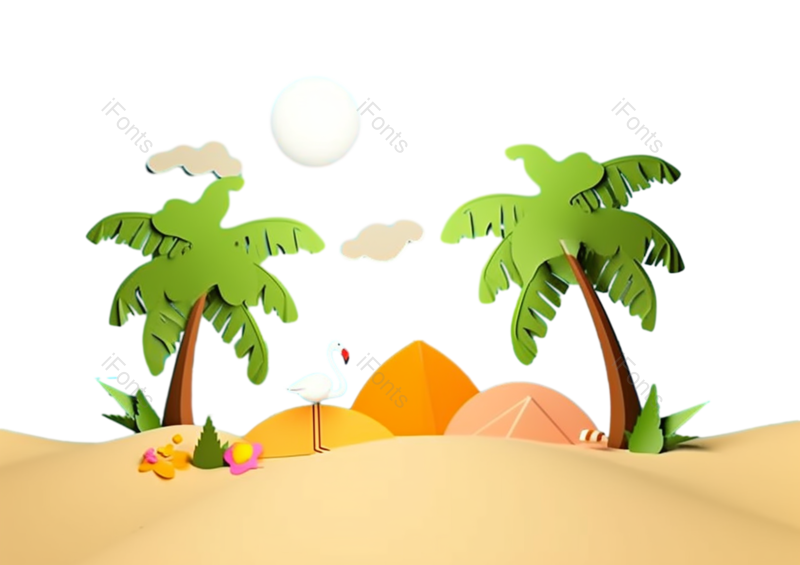 元素图片,卡通元素,夏日PNG,3D免抠素材